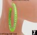 Lime Green Plastic In Out Rhinestone Hoop Earrings