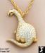 Watch Pendant Necklace: Rhinestone Dinosaur Watch Necklace