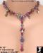Floral Necklace Earrings Set Rhinestone Cabochons Enamel