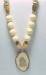 Ivory Scrimshaw Beaded Pendant Necklace