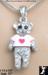 Girl Baby Teddy Bear Pendant Necklace; Teddy Bear Necklace