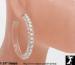 Clear Lucite Rhinestone 3 Line AB & Clear Hoop Earrings