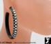 Black Plastic Rhinestone 3 Line Hoop Earrings