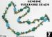 Turquoise & Glass Beads Long Chain Necklace with Dangles