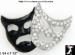 Comedy / Tragedy Thespian Mask Rhinestone Pin Brooch
