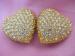 Pavee’ Clear Rhinestone Gold Tone Heart Earrings