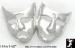 Comedy Tragedy Thespian Mask Pin Silver Tone: Thespian Pin