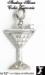 Martini Charm: Sterling CZ Cubic Zirconia Martini Charm '