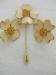Dainty Enamel Dogwood Stick Pin & Earrings SET