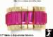 Stretch Ring: Baguette Rhinestone Stretch Ring Fuchsia GT