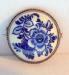 Vintage Signed Delft blue and White Floral Brooch