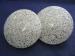 Big Vintage Lucent White & Silver Confetti Clip on Earrings