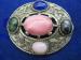Celtic Miracle Style Colorful Silver Tone Brooch