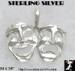 Comedy Tragedy Mask Pendant: Sterling Thespian Pendant