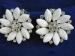 Signed Vintage Lisner Flower Earrings White & Rhinestone