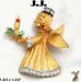 Christmas Angel Pin: Vintage Christmas Angel Pin Poinsettia