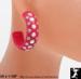 Hot Pink Plastic Rhinestone Half Hoop Earrings AB Pink RS