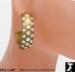 Gold Plastic Rhinestone Half Hoop Earrings AB Rhinestones