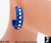 Deep Blue Plastic Rhinestone Half Hoop Earrings AB Blue RS