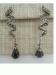 Sterling 925 Modern Pierced Post Earrings Marcasite & Onyx