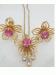 Van Dell GF Flower Rhinestone Vintage Necklace & Earrings