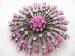 Brooch/Pin Enamel & Pink Rhinestones Flower Burst