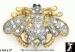 Bee Pin: Rhinestone Bee Pin 2 Tone, Rhinestone Bee Brooch