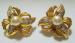 Pave Set Rhinestone and Pearl Earrings