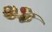 Floral Pin With Gemstone Scarabs, Cultured Pearl
