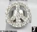 Rhinestone Peace Sign Ring Silver Tone: Peace Sign Jewelry