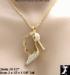 High Heel Fashion Shoe Pendant Necklace Rhinestone Gold Tone