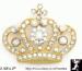 Crown Brooch: Aurora Borealis Rhinestone Gold Tone Crown Pin