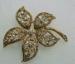Antique Goldtone and Rhinestone Brooch
