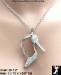 High Heel Fashion Shoe Pendant Necklace Rhinestone Silverton