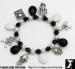 Halloween Skeleton Skull Bones Stretch Charm Bracelet