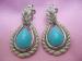Door Knocker Earrings Avon Silver Tone & Faux Turquoise
