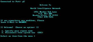 World Intelligence Network Login Screen