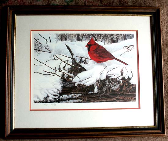 Marc Barrie On The Willow Winter Cardinal Artists Proof Antique Collectible Exchange