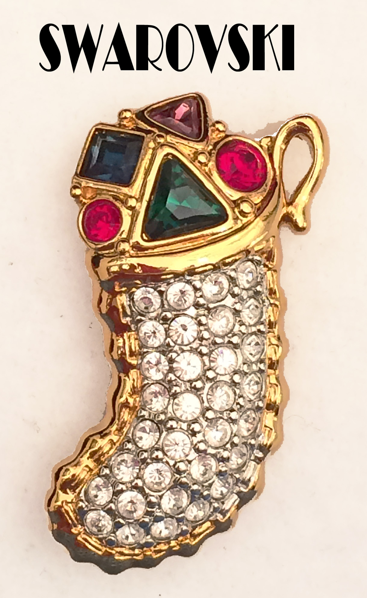 antique collectible exchange item picture swarovski christmas brooch